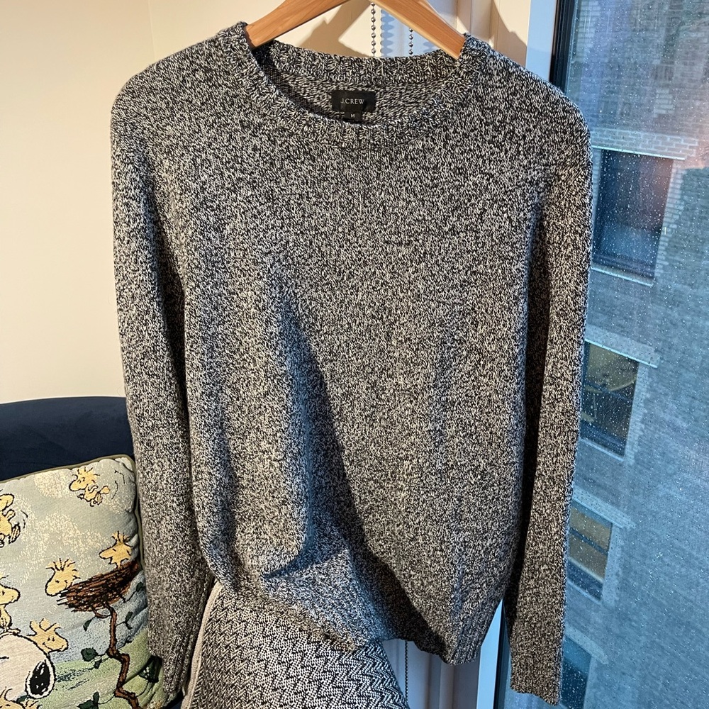 J Crew Merino Wool Salt and Pepper Sweater